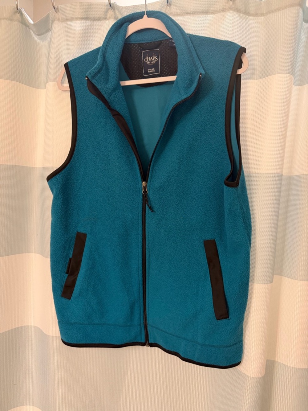 Chaps Teal Polar Fleece Full-Zip Vest
